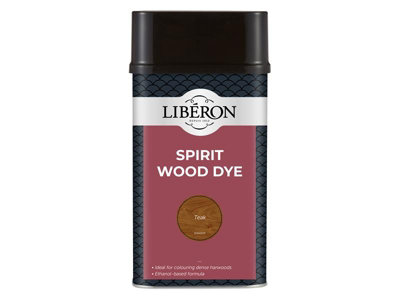 Liberon Teak Spirit Wood Dye 1 Litre for Deep Wood Colouring