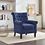 Liberty Fabric Accent Chair - Blue