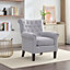 Liberty Fabric Accent Chair - Grey