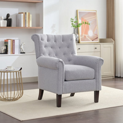 Liberty Fabric Accent Chair - Grey