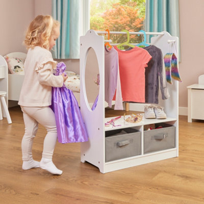 Liberty House Toys Kid's White Wooden Dress Up Unit with Two Grey ...