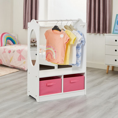 Liberty House Toys Kid's White Wooden Dress Up Unit with Two Pink ...