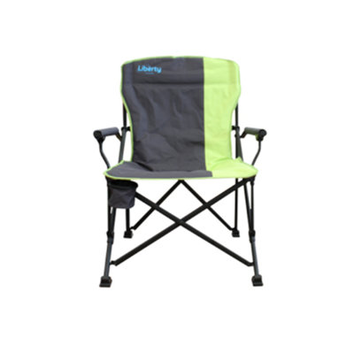 Liberty Leisure LLFC-3 Folding Camping Chair, Lime Green, Cup Holder