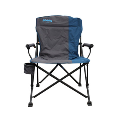 Liberty LLFC-1 Folding Chair, Blue with Padded Armrests and Drink Holder