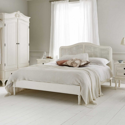 Liberty Rattan White Wooden Bed Frame Double 4ft6 Bed Frame Only