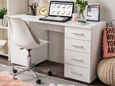 Libro Computer Desk in Modern Matt White