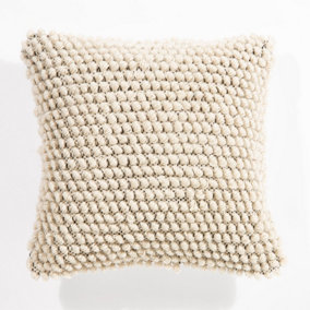 Lickey Square Boucle Cushion with Cotton Back 45x45cm Cream Cushion