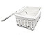 Lidded Wicker Storage Basket With Lining Xmas Hamper Basket White,Small 32x22x14cm