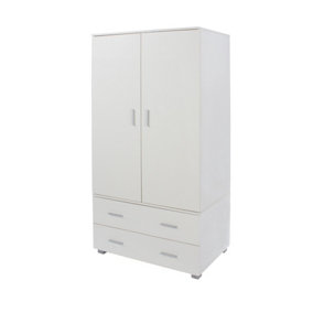 Lido 2 door, 2 drawer low wardrobe, White