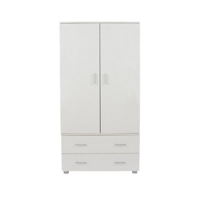 Lido 2 door, 2 drawer low wardrobe, White