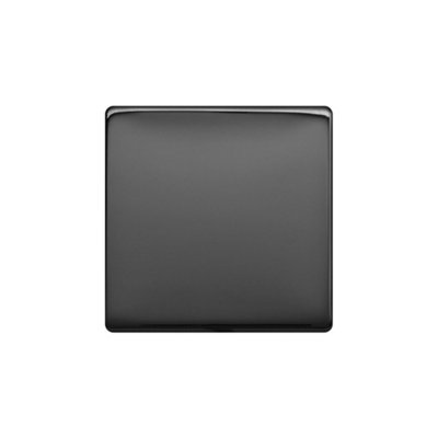 Lieber Black Nickel Single Blank Plates - White Insert Screwless