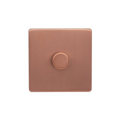 Lieber Brushed Copper 1 Gang 2 -Way Intelligent Dimmer 100W LED (250w Halogen/Incandescent)