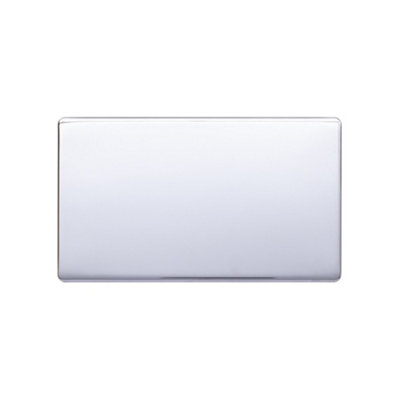 Lieber Polished Chrome Double Blank Plates - Black Insert Screwless