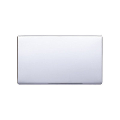 Lieber Polished Chrome Double Blank Plates - White Insert Screwless