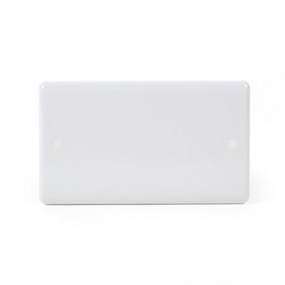 Lieber Silk White 2 Gang Blanking Plate - Curved Edge