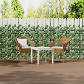 Lifelike Grape Leaf Foldable Artificial Green Wall Backdrop for Fence and Home Styling 174.5cm W x 28.5cm D