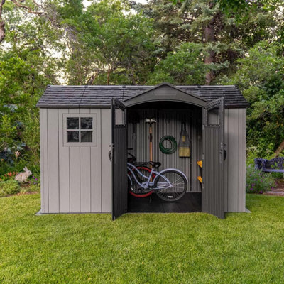 Lifetime 12ft x 7ft Side Entry Storage Shed with Floor - Steel ...