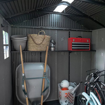 Lifetime 12ft x 7ft Side Entry Storage Shed with Floor - Steel ...