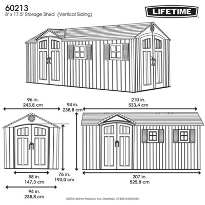 Lifetime 17.5 Ft. x 8 Ft. Outdoor Storage Shed - 9
