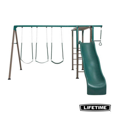 Lifetime 19 Ft. x 14 Ft. Monkey Bar Adventure Swing Set (Earthtone