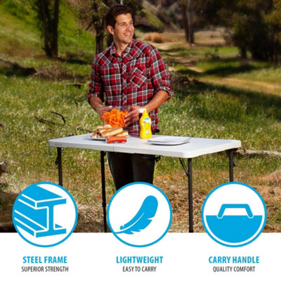 4 ft adjustable folding table deals