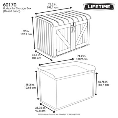 Lifetime 6 Ft. x 3.5 Ft. Horizontal Storage Shed (2407.1 L) - 9