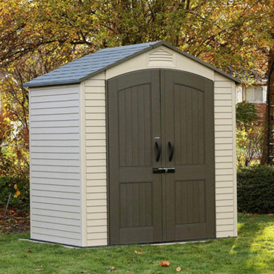 Lifetime 7x4.5ft Heavy Duty Plastic Garden Shed DIY at B&Q