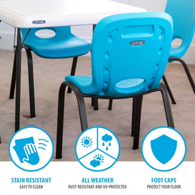 Lifetime kids table with 4 blue chairs sale