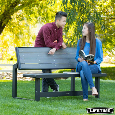 Lifetime Convertible Bench to Table, Weather-Resistant Simulated Wood ...