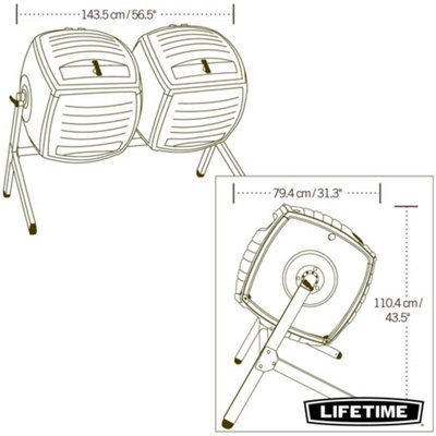Lifetime Double Bin Rotating Composter (378 L) - 9