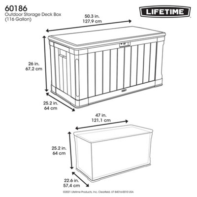 Lifetime Outdoor Storage Deck Box (116 Gallon) - 5