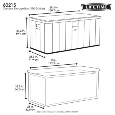 Lifetime Outdoor Storage Deck Box (150 Gallon) - 3