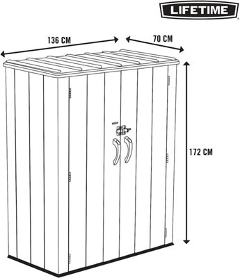 Lifetime Vertical Tall Garden Storage Shed - 6
