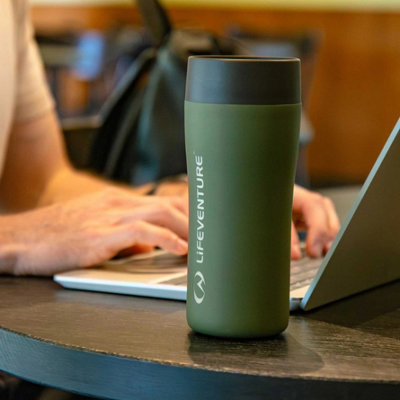 Lifeventure One Touch Thermal Mug 350ml - Khaki