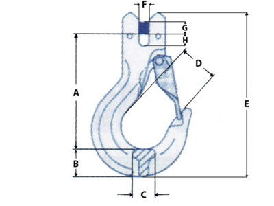 Lifting Clevis Sling Hook with Latch 16MM (Grade 100 10 Ton Chain ...