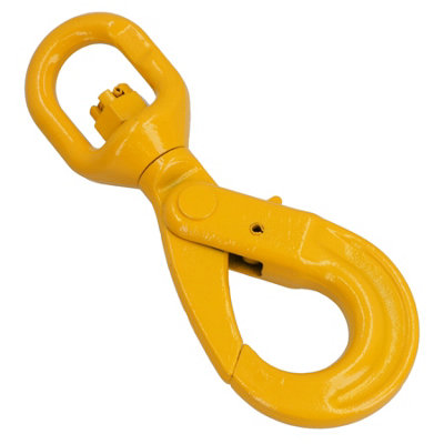 Lifting Swivel Eye Locking Auto Lock Sling Chain Hook 5.30 Ton for 13mm Chains 1pc