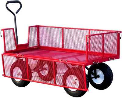 LiftMate Heavy Duty Garden Trolley Cart Wagon Truck with Folding Sides, 350kg Capacity