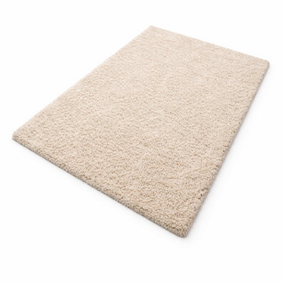 Light Beige Soft Plush Floor Rug 120x170 Modern Minimal Home Styling