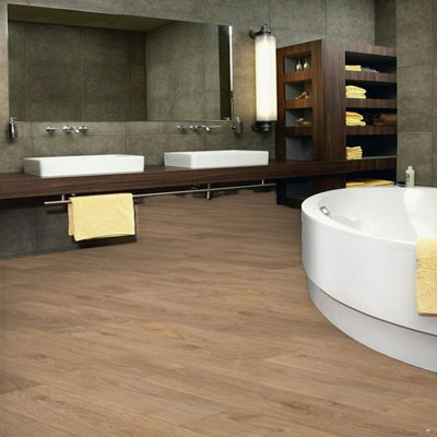 Light Beige Wood Effect Vinyl Flooring For LivingRoom, Kitchen, 2mm Thick Cushion Backed Vinyl Sheet -3m(9'9") X 3m(9'9")-9m²