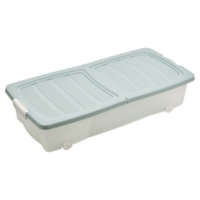 Light Blue - 40L Large Storage Box with Wheeled Lids