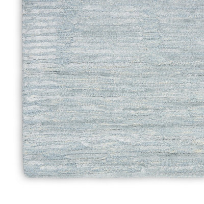 Light Blue Luxurious Modern Abstract Striped Rug for Bedroom & Living Room-259cm X 351cm