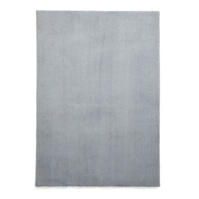 Light Blue Shaggy Washable Plain Modern Rug For Living Room Bedroom & Dining Room-120cm X 170cm