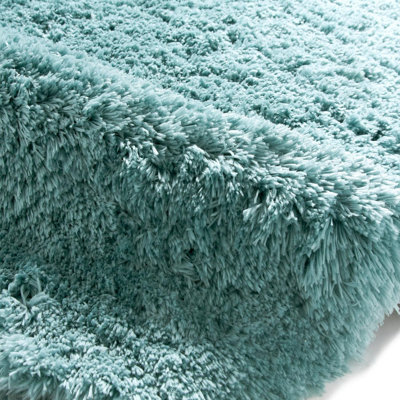 Light Blue Thick Shaggy Handmade Plain Easy to Clean Rug For Dining Room Bedroom And Living Room-120cm X 170cm