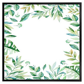 Light botanical leaves (Picutre Frame) / 30x30" / White