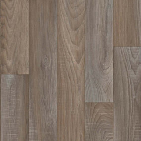 Light Brown Wood Effect Anti-Slip Vinyl Flooring For DiningRoom LivingRoom Conservatory And Hallway Use-3m X 2m (6m²)