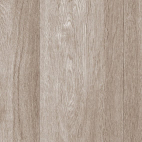 Light Brown Wood Effect Anti-Slip Vinyl Flooring For DiningRoom LivingRoom Conservatory And Kitchen Use-3m X 2m (6m²)