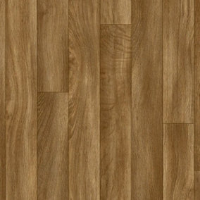 Light Brown Wood Effect Anti-Slip Vinyl Flooring For DiningRoom LivingRoom Kitche And Conservatory Use-1m X 2m (2m²)