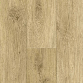 Light Brown Wood Effect Anti-Slip Vinyl Flooring For DiningRoom LivngRoom Hallways Conservatory And Kitchen Use-3m X 3m (9m²)