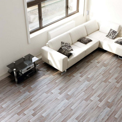 Light Brown Wood Effect Anti-Slip Vinyl Flooring For LivingRoom,Hallways, Kitchen, 2.8mm Vinyl Sheet-2m(6'6") X 2m(6'6")-4m²