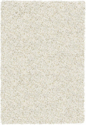 Light Cream Shaggy Rug  for Livingroom, Dining room Bedroom Polypropylene -120cm (Circle) (3ft. 11in.)